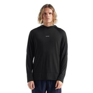 Pánská merino mikina, kapuce ICEBREAKER Mens Cool-Lite LS Hoodie, Black velikost: M