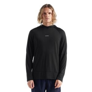 Pánská merino mikina, kapuce ICEBREAKER Mens Cool-Lite LS Hoodie, Black velikost: S