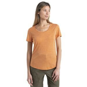 Dámské merino triko krátký rukáv ICEBREAKER Wmns Sphere II SS Scoop Tee, Earth Heather velikost: M