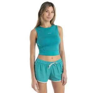 Dámské merino tílko s podprsenkou ICEBREAKER Wmns ZoneKnit Cropped Bra-Tank, Flux Green velikost: XS