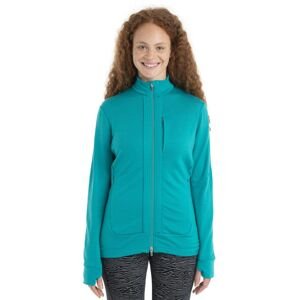 Dámská merino mikina ICEBREAKER Wmns Quantum III LS Zip, Flux Green velikost: M