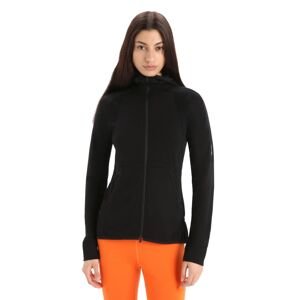 Dámská mikina s kapucí, zip ICEBREAKER Wmns ZoneKnit™  LS Zip Hoodie, Black velikost: L