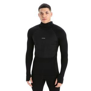 Pánská mikina s kapucí ICEBREAKER Mens ZoneKnit™ Insulated LS Hoodie, Black velikost: L