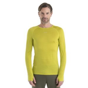 Pánské merino triko dlouhý rukáv ICEBREAKER Mens 125 ZoneKnit LS Crewe, Bio Lime/Ether velikost: L