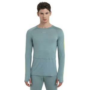 Pánské merino triko dlouhý rukáv ICEBREAKER Mens 125 ZoneKnit™ LS Crewe, Cloud Ray/Hyper/Cb velikost: M