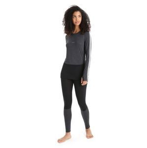 Dámské merino triko dlouhý rukáv ICEBREAKER Wmns 125 ZoneKnit LS Crewe, Jet Heather/Black/Metro Heather velikost: XL