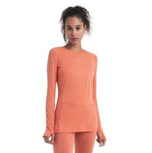 Dámské merino triko dlouhý rukáv ICEBREAKER Wmns 125 ZoneKnit™ LS Crewe, Tang/Praline/Cb velikost: M