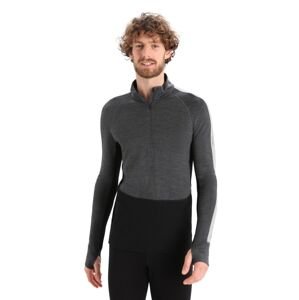 Pánské triko dlouhý rukáv ICEBREAKER Mens ZoneKnit™ 260 LS Half Zip, Jet Heather/Black/Metro Heather/Cb velikost: XL