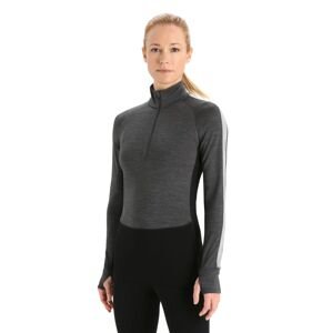 Dámské triko dlouhý rukáv ICEBREAKER Wmns ZoneKnit™ 260 LS Half Zip, Jet Heather/Black/Metro Heather/Cb velikost: XS