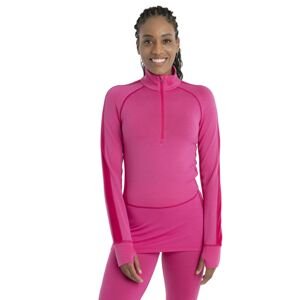 Dámské merino triko dlouhý rukáv, 1/2 zip ICEBREAKER Wmns ZoneKnit 260 LS Half Zip, Tempo/Electron Pink velikost: S