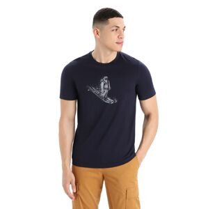 Pánské triko krátký rukáv ICEBREAKER Mens Tech Lite II SS Tee Skiing Yeti, Midnight Navy velikost: M