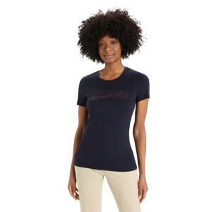 Dámské triko krátký rukáv ICEBREAKER Wmns Tech Lite II SS Tee Ski Stripes, Midnight Navy velikost: L