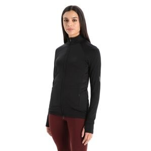 Dámské triko dlouhý rukáv ICEBREAKER Wmns ZoneKnit™ LS Zip, Black velikost: M