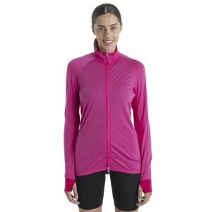 Dámská merino mikina, zip ICEBREAKER Wmns ZoneKnit LS Zip, Tempo/Electron Pink velikost: S