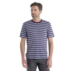 Pánské merino triko krátký rukáv ICEBREAKER Mens Drayden SS Tee Stripe, Kyanite/Nightshade velikost: M