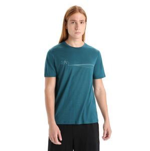 ICEBREAKER Mens Tech Lite II SS Tee Cadence Paths, Green Glory velikost: S