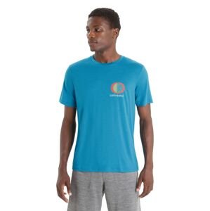 ICEBREAKER Mens Tech Lite II SS Tee Spring Glow, Geo Blue velikost: L