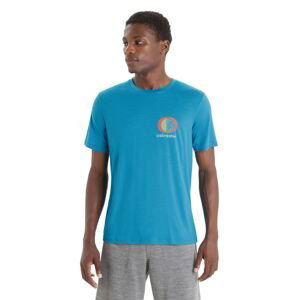 ICEBREAKER Mens Tech Lite II SS Tee Spring Glow, Geo Blue velikost: S