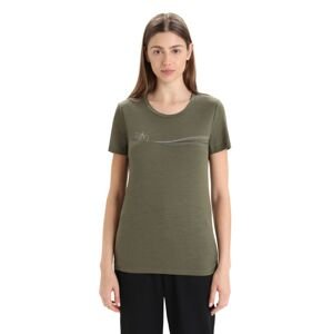 ICEBREAKER Wmns Tech Lite II SS Tee Cadence Paths, Loden velikost: L