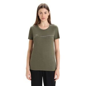 ICEBREAKER Wmns Tech Lite II SS Tee Cadence Paths, Loden velikost: M