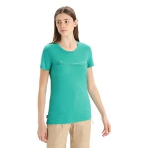 Dámské merino triko krátký rukáv ICEBREAKER Wmns Tech Lite II SS Tee Cadence Paths, Fresh velikost: XS