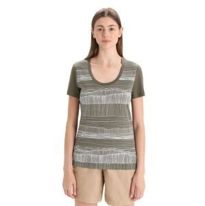 ICEBREAKER Wmns Tech Lite II SS Scoop Tee Reflection Lines, Loden velikost: M