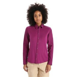 Dámská merino košile dlouhý rukáv ICEBREAKER Wmns Hike LS Top, Go Berry velikost: XS