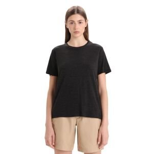 Dámské merino triko krátký rukáv ICEBREAKER Wmns Merino Linen SS Tee, Black velikost: XS