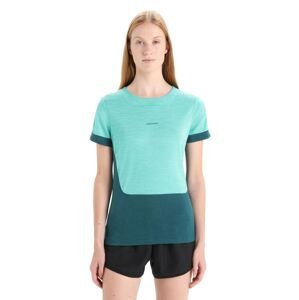 Dámské merino triko krátký rukáv ICEBREAKER Wmns ZoneKnit SS Tee, Fresh Heather/Green Glory velikost: XS