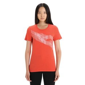 Dámské merino triko krátký rukáv ICEBREAKER Wmns Central Classic SS Tee St Anton, Vibrant Earth velikost: S