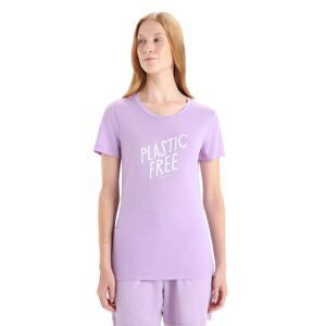 Dámské merino triko krátký rukáv ICEBREAKER Wmns Tech Lite II SS Tee IB Natural, Purple Haze velikost: S