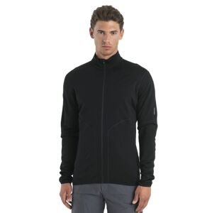 Pánská merino mikina ICEBREAKER Mens Merino 560 Realfleece EleMtal II LS Zip, Black velikost: M