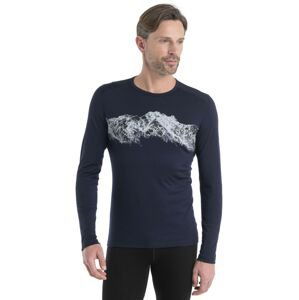 Pánské merino triko dlouhý rukáv ICEBREAKER Mens Merino 200 Oasis LS Crewe Remarkables, Midnight Navy velikost: L