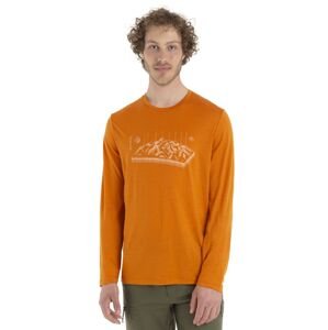 Pánské merino triko dlouhý rukáv ICEBREAKER Mens Merino 150 Tech Lite II LS Tee Alps 3D, Earth velikost: M