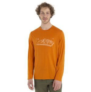 Pánské merino triko dlouhý rukáv ICEBREAKER Mens Merino 150 Tech Lite II LS Tee Alps 3D, Earth velikost: XL