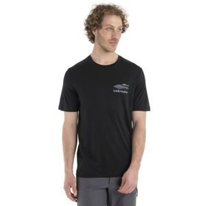 Pánské merino triko krátký rukáv ICEBREAKER Mens Merino 150 Tech Lite II SS Tee Aotearoa, Black velikost: M