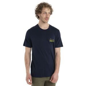 Pánské merino triko krátký rukáv ICEBREAKER Mens Merino 150 Tech Lite II SS Tee Mountain, Midnight Navy velikost: L