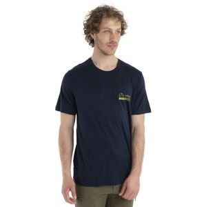 Pánské merino triko krátký rukáv ICEBREAKER Mens Merino 150 Tech Lite II SS Tee Mountain, Midnight Navy velikost: S