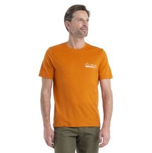 Pánské merino triko krátký rukáv ICEBREAKER Mens Merino 150 Tech Lite II SS Tee Mountain, Earth velikost: L