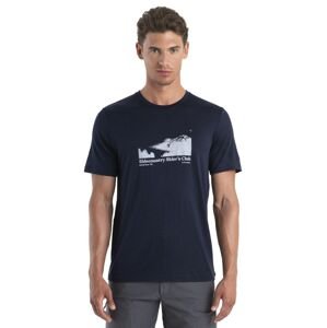 Pánské merino triko krátký rukáv ICEBREAKER Mens Merino 150 Tech Lite II SS Tee Sidecountr, Midnight Navy velikost: L