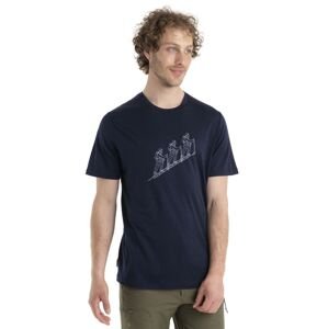 Pánské merino triko krátký rukáv ICEBREAKER Mens Merino 150 Tech Lite II SS Tee Natural Sk, Midnight Navy velikost: M