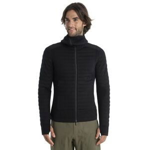 Pánská merino mikina, zip ICEBREAKER Mens Merino ZoneKnit Explore LS Zip Hoodie, Black velikost: S