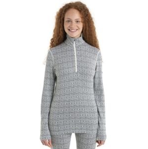 Dámské merino triko dlouhý rukáv, 1/2 zip ICEBREAKER Wmns Merino 260 Vertex LS Half Zip Herenga, Snow/Black velikost: S