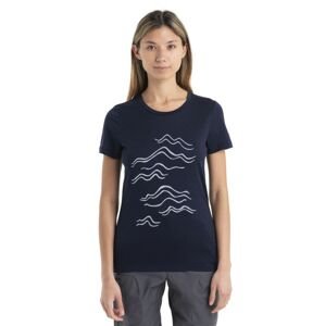 Dámské merino triko krátký rukáv ICEBREAKER Wmns Merino 150 Tech Lite II SS T MountainStro, Midnight Navy velikost: S