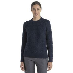 Dámský merino svetr ICEBREAKER Wmns Merino Cable Knit Crewe Sweater, Midnight Navy velikost: L