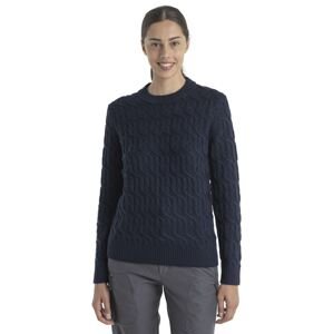 Dámský merino svetr ICEBREAKER Wmns Merino Cable Knit Crewe Sweater, Midnight Navy velikost: M