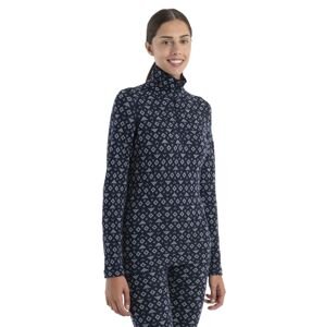 Dámské merino triko dlouhý rukáv, 1/2 zip ICEBREAKER Wmns Merino 260 Vertex LS Half Zip First Snow, Midnight Navy/Snow/J velikost: M