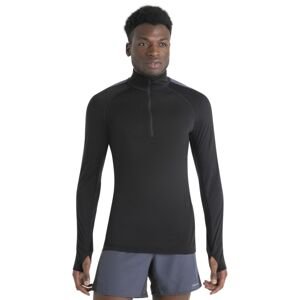 Pánské merino triko dlouhý rukáv, 1/2 zip ICEBREAKER Mens Merino 125 ZoneKnit™ LS Half Zip, Black/Graphite/Cb velikost: XXL