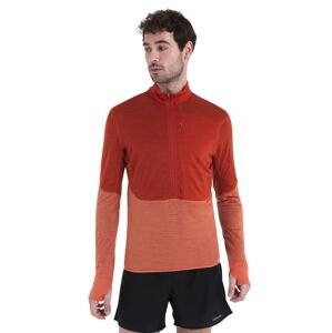 Pánská merino mikina, 1/2 zip ICEBREAKER Mens Merino 200 Realfleece™ Descender LS Half Zip, Molten/Ember/Cb velikost: M