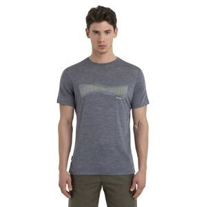 Pánské merino triko krátký rukáv ICEBREAKER Mens Merino 125 Cool-Lite™ Sphere III SS Tee Terrain Lines, Graphite Heather velikost: L